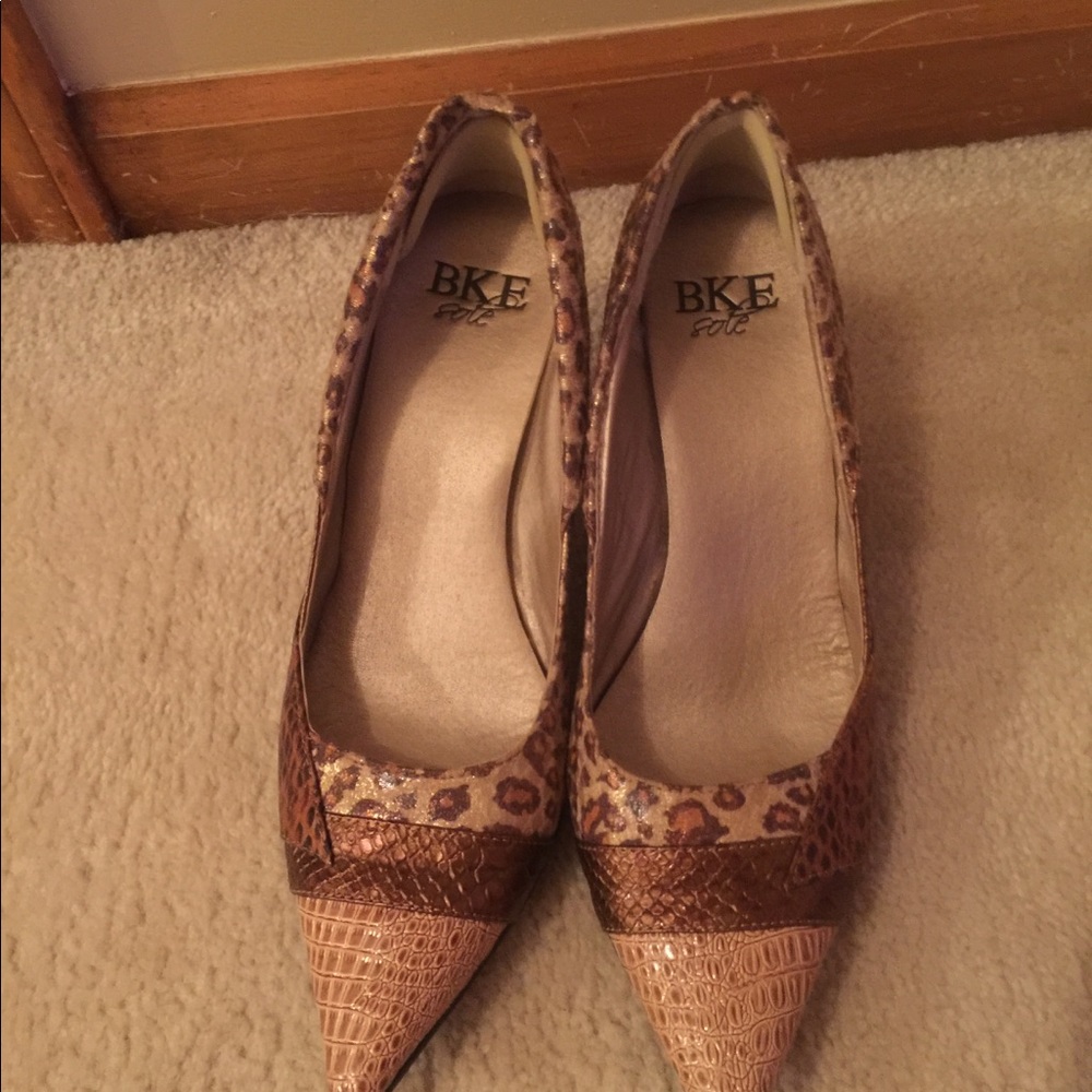 Bronze shoes slightly worn